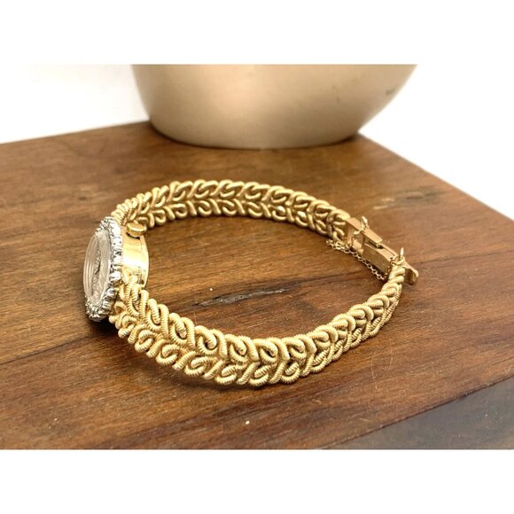 Jules Jurgensen Women's Watch Vintage Cocktail 14k Gold Diamond Swiss Quartz - Picture 10 of 15